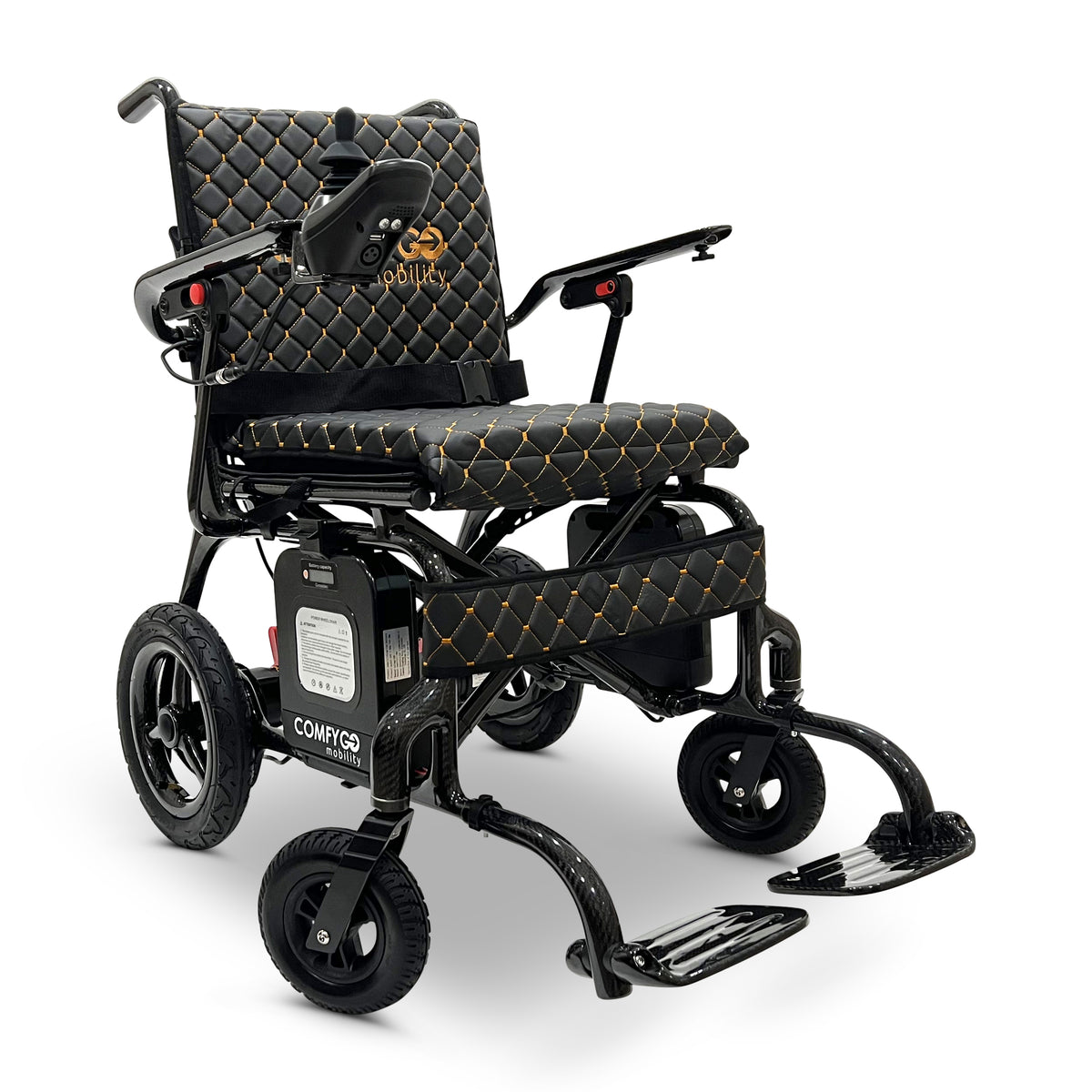 ComfyGO IQ-Carbon Elektrorollstuhl aus Carbon, Bezug Schwarz Textil, Ansicht 1