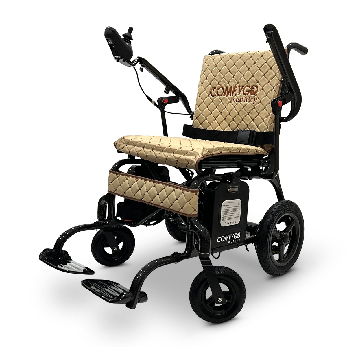 ComfyGO IQ-Carbon Elektrorollstuhl aus Carbon, Bezug Kaffee, Ansicht 3