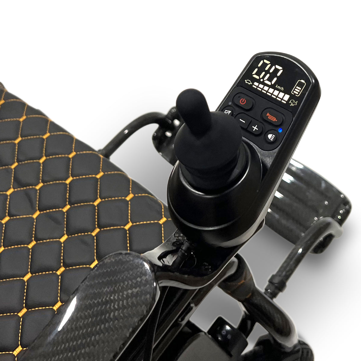 ComfyGO IQ-Carbon Elektrorollstuhl aus Carbon, Bezug Schwarz Textil, Ansicht 8