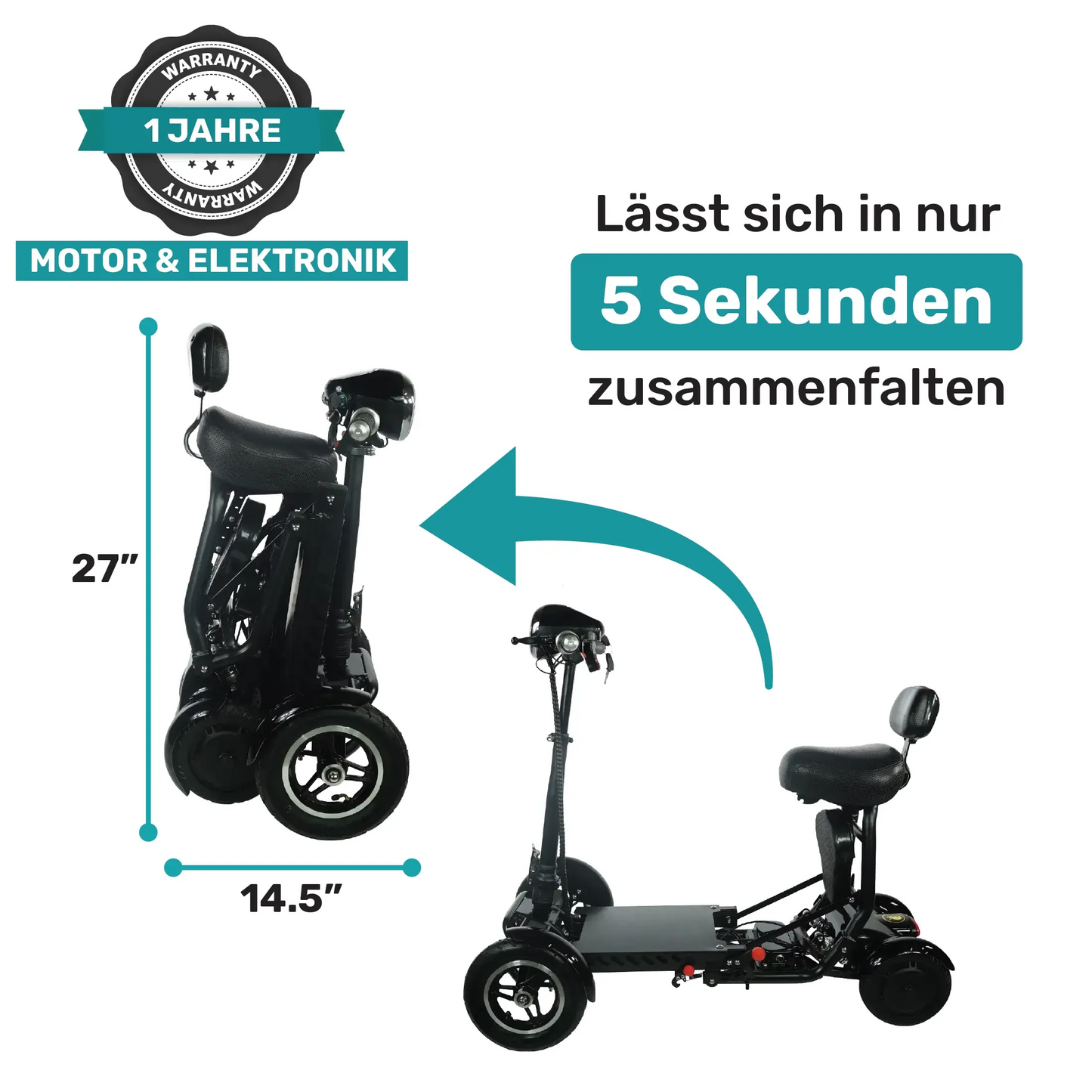 Comfygo MS-3000 Faltbarer Elektromobil Senioren