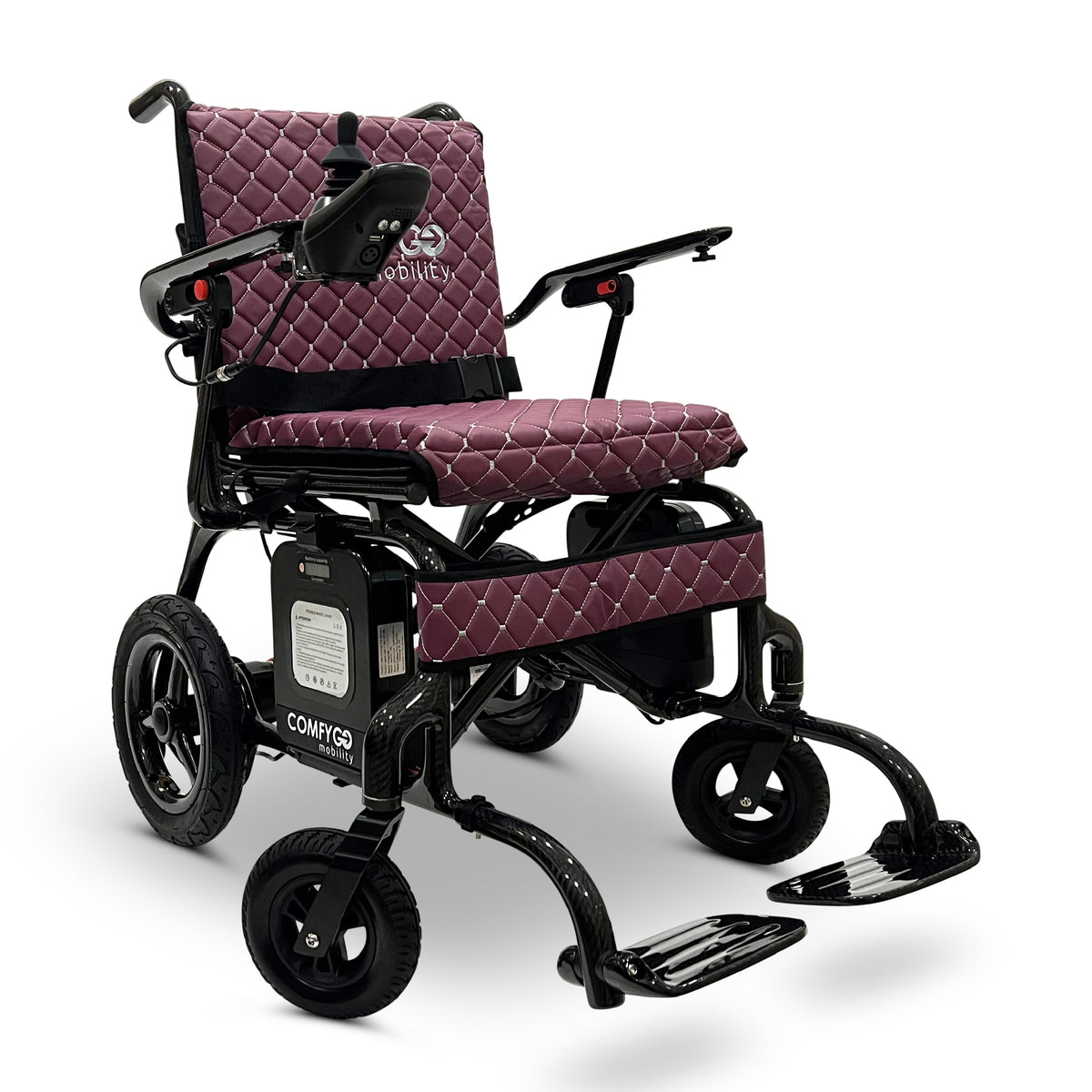 ComfyGO IQ-Carbon Elektrorollstuhl aus Carbon, Bezug Lila, Ansicht 1