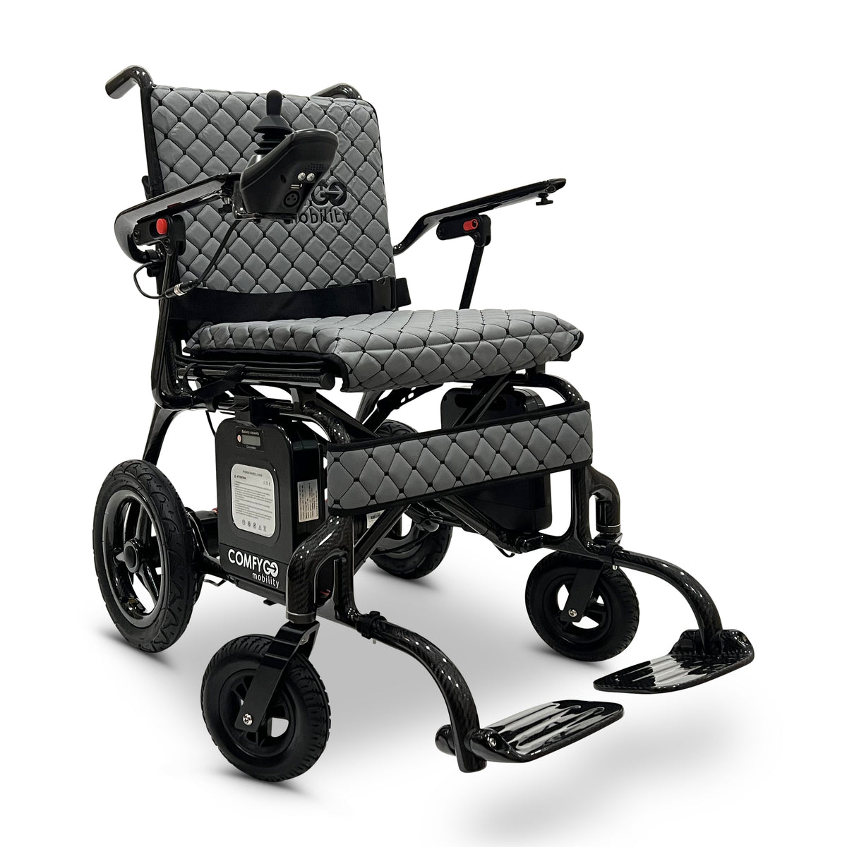 ComfyGO IQ-Carbon Elektrorollstuhl aus Carbon, Bezug Grau, Ansicht 1