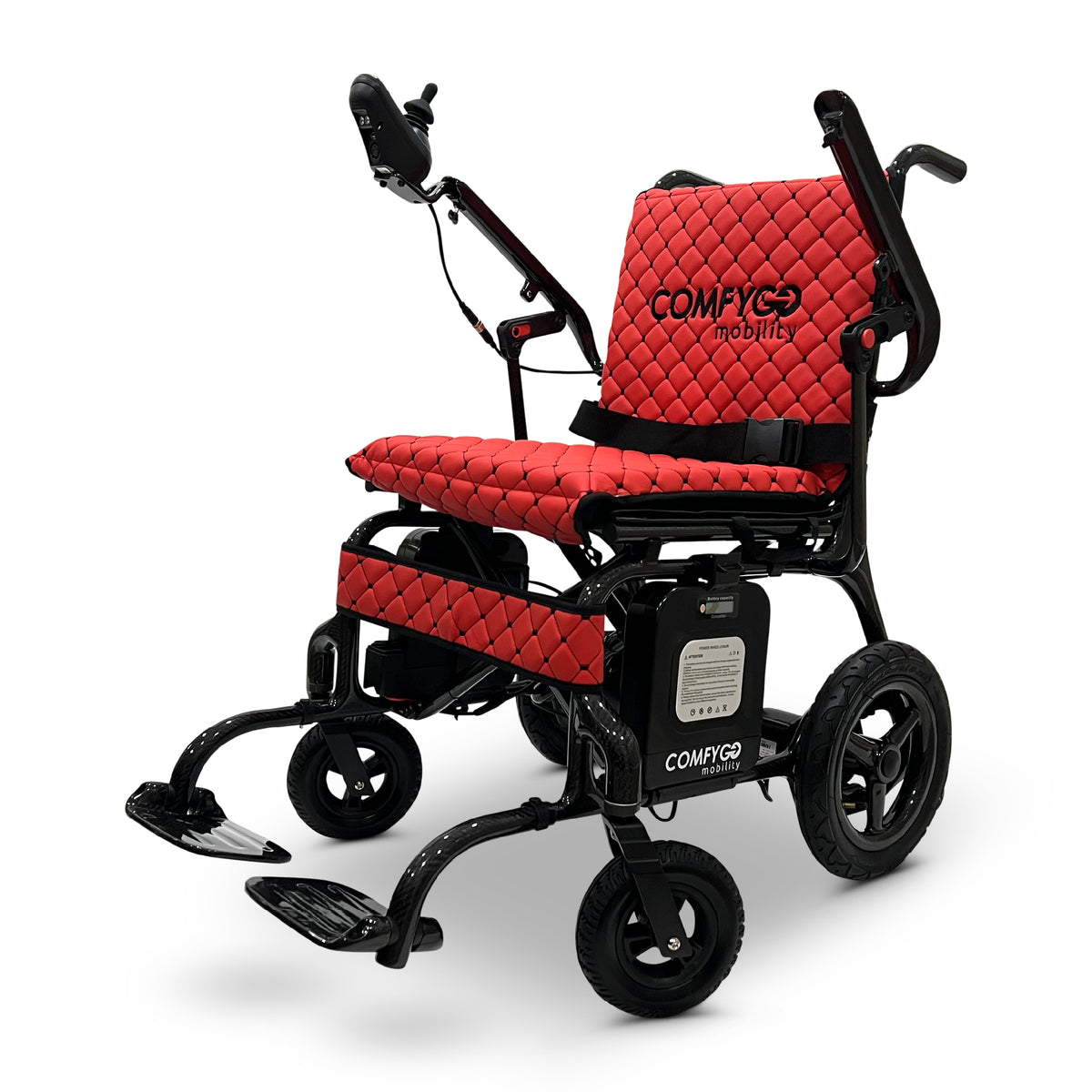 ComfyGO IQ-Carbon Elektrorollstuhl aus Carbon, Bezug Rot, Ansicht 3