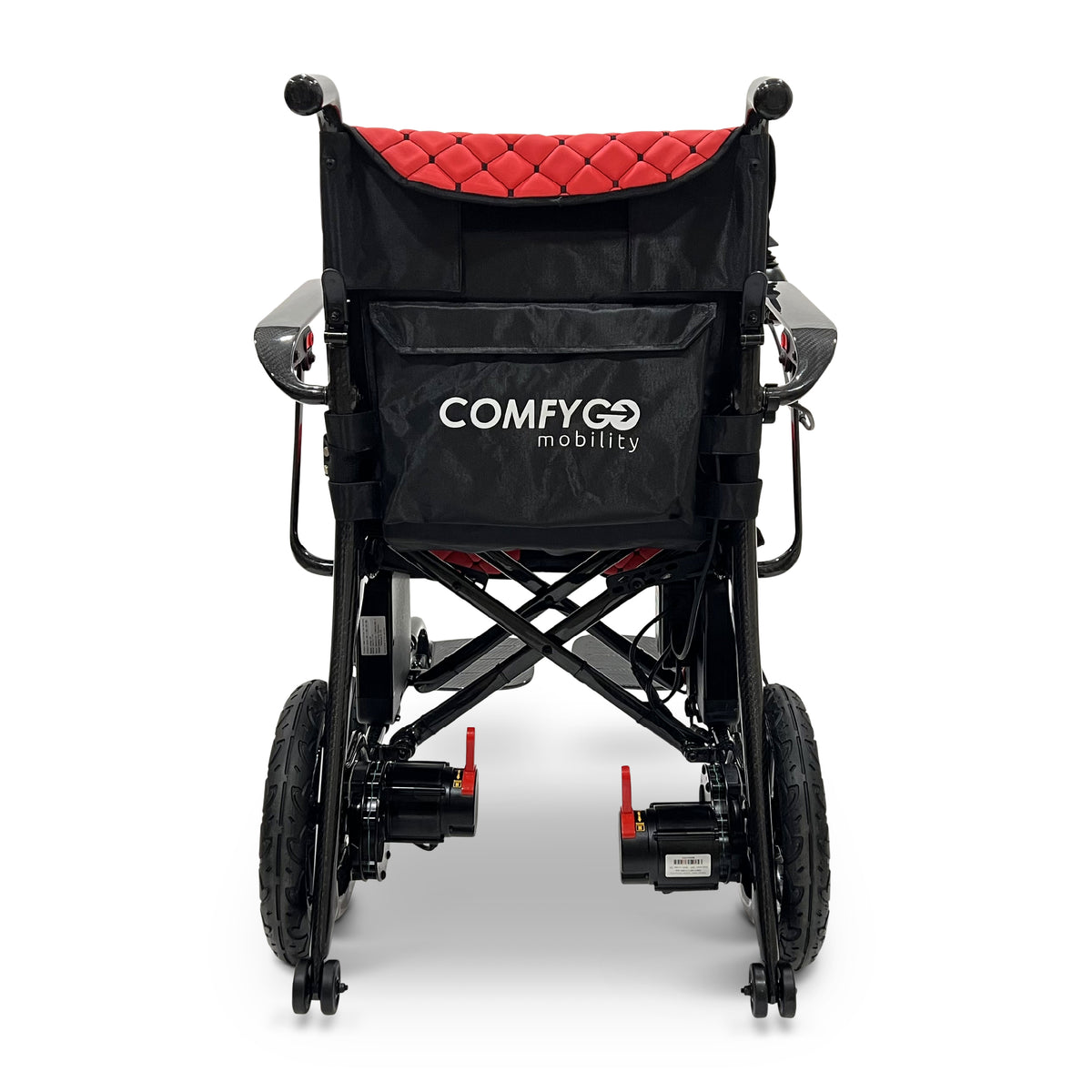 ComfyGO IQ-Carbon Elektrorollstuhl aus Carbon, Bezug Rot, Ansicht 4
