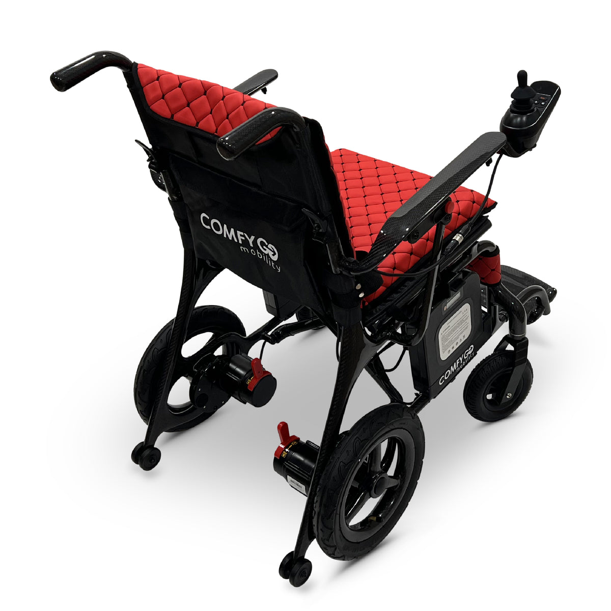 ComfyGO IQ-Carbon Elektrorollstuhl aus Carbon, Bezug Rot, Ansicht 5