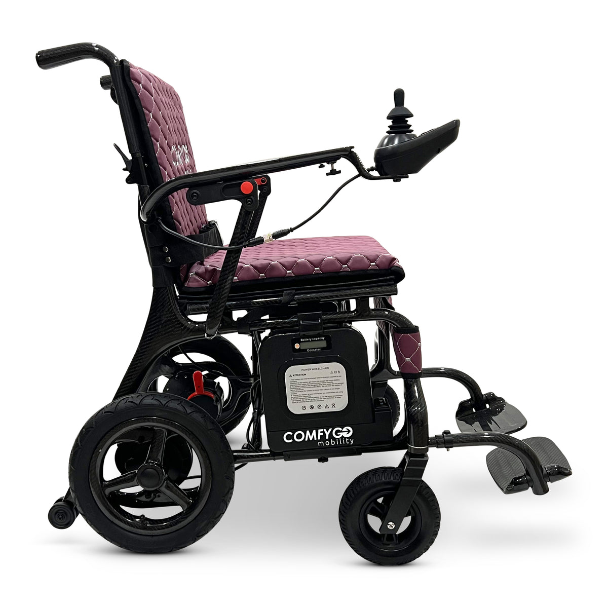 ComfyGO IQ-Carbon Elektrorollstuhl aus Carbon, Bezug Lila, Ansicht 6