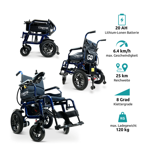 X-6 ComfyGO leichter elektrischer Rollstuhl
