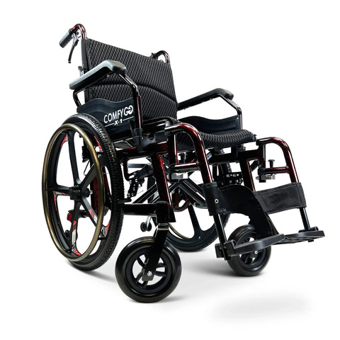 X-1 ComfyGO Lightweight Manual Wheelchair With Quick Detachable Wheels 